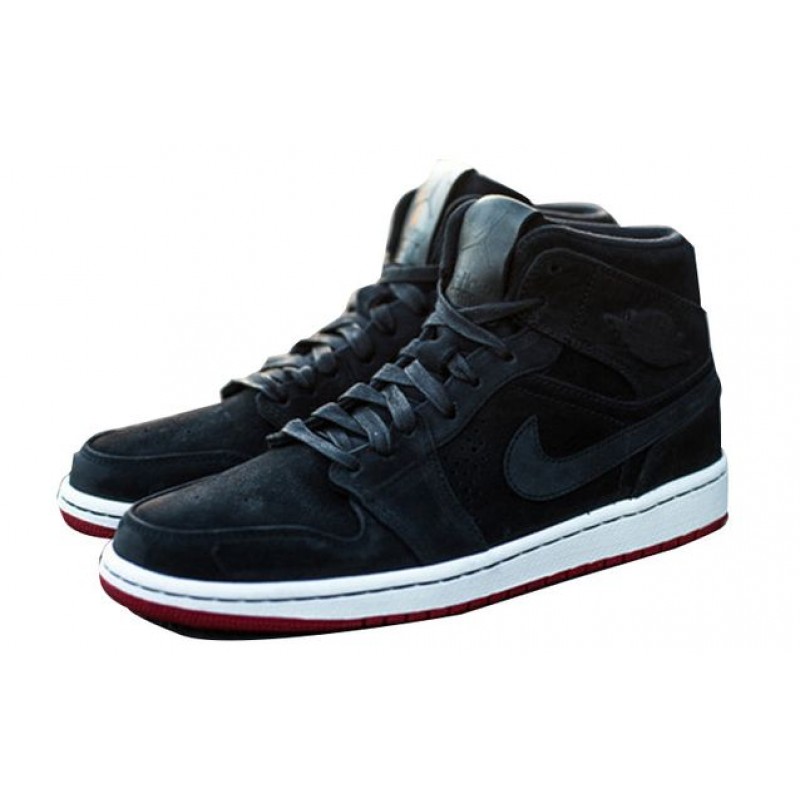 Air Jordan 1 Mid Nouveau Black Gym Red 649688-002