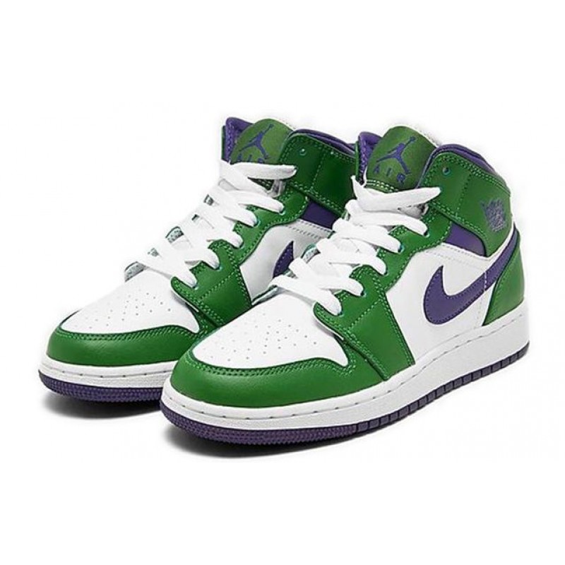 Air Jordan 1 Mid'Hulk' GS Aloe Verde/Court Purple/White 554725-300