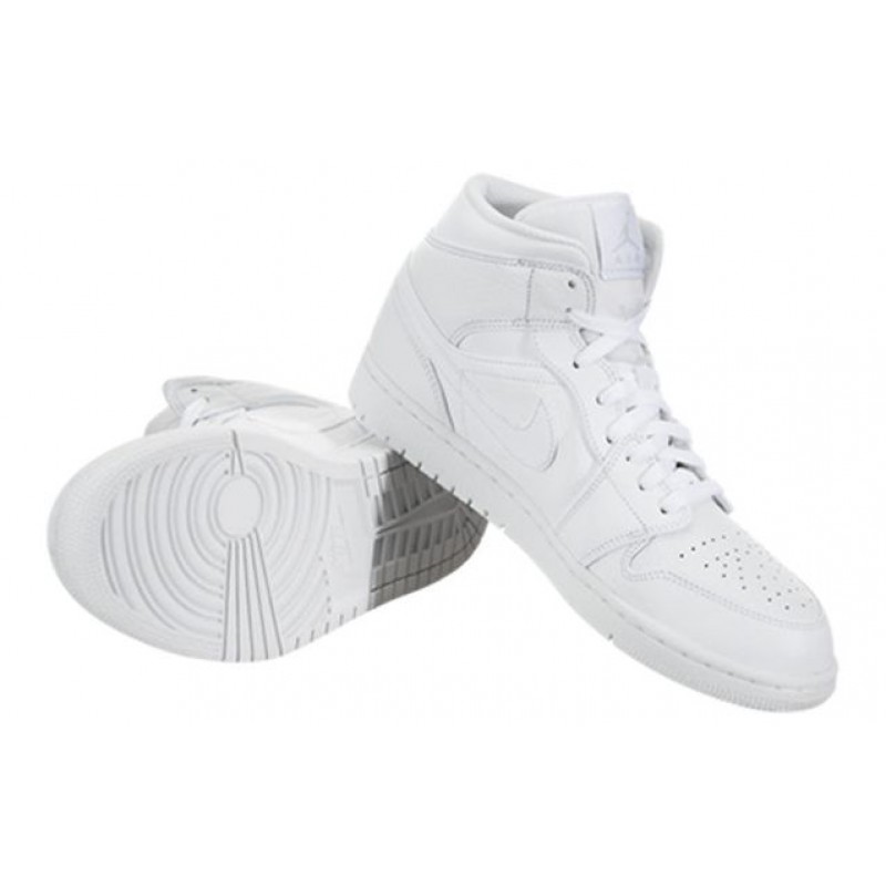 Air Jordan 1 Mid Triple White 554724-109