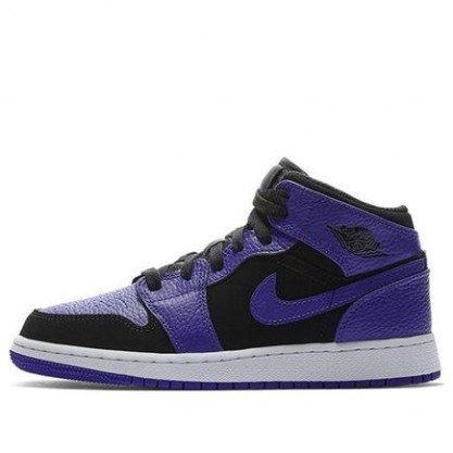 Air Jordan 1 Mid GS Black Dark Concord 554725-051