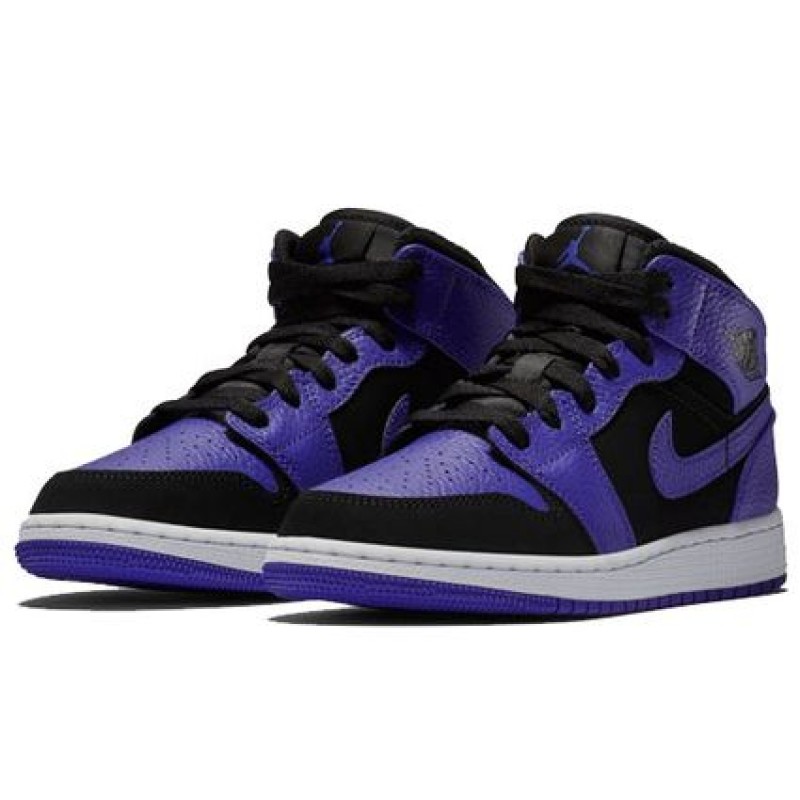 Air Jordan 1 Mid GS Black Dark Concord 554725-051