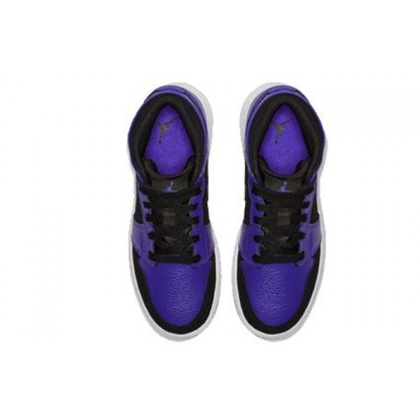 Air Jordan 1 Mid GS Black Dark Concord 554725-051