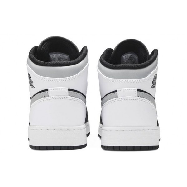 Air Jordan 1 Mid GS 'White Shadow' Black/White/Light Smoke Grey 554725-073