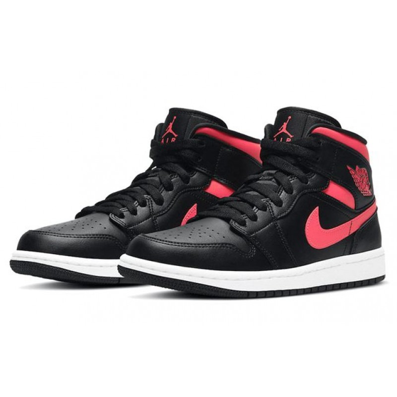 Womens WMNS Air Jordan 1 Mid 'Siren Red' Black/White/Siren Red BQ6472-004