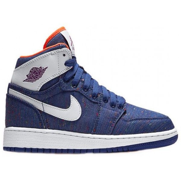 Air Jordan 1 Retro High'Deep Royal' GS Deep Royal Blue/White-Purple Dusk 332148-411