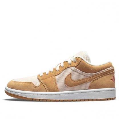 Nike Womens Air Jordan 1 Low SE Twine Orange Quartz Corduroy DH7820-700