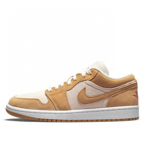 Nike Womens Air Jordan 1 Low SE Twine Orange Quartz Corduroy DH7820-700