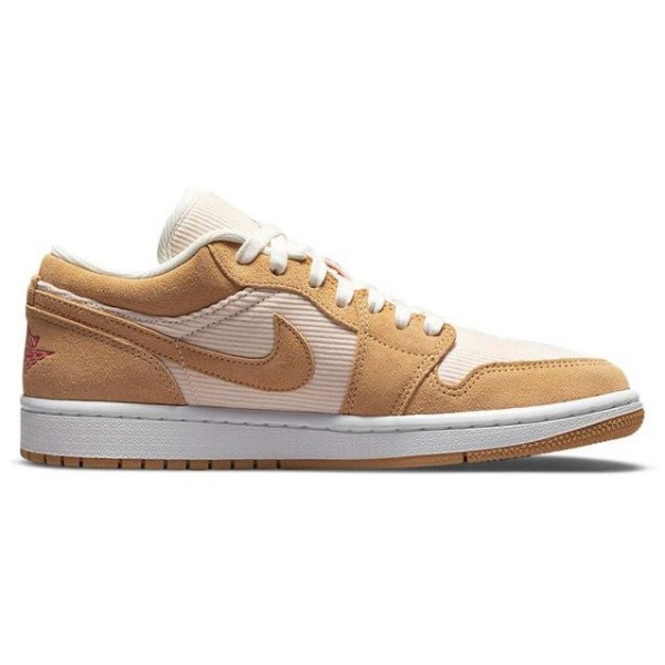 Nike Womens Air Jordan 1 Low SE Twine Orange Quartz Corduroy DH7820-700