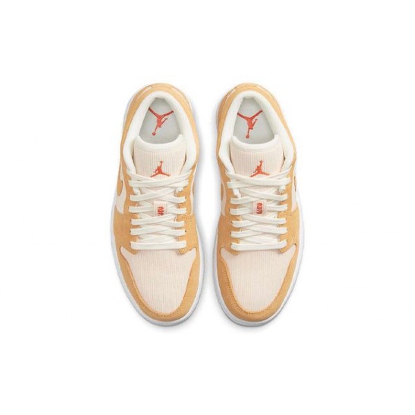 Nike Womens Air Jordan 1 Low SE Twine Orange Quartz Corduroy DH7820-700