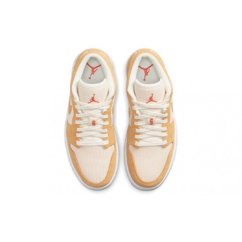 Nike Womens Air Jordan 1 Low SE Twine Orange Quartz Corduroy DH7820-700