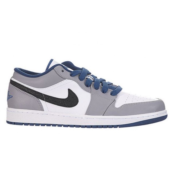 Air Jordan 1 Low 'True Blue Cement' White/True Blue-Cement Grey-Black 553558-103