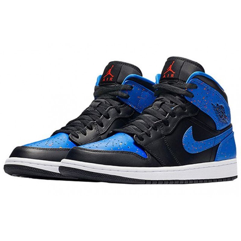 Air Jordan 1 Mid Black Signal Blue 554724-048