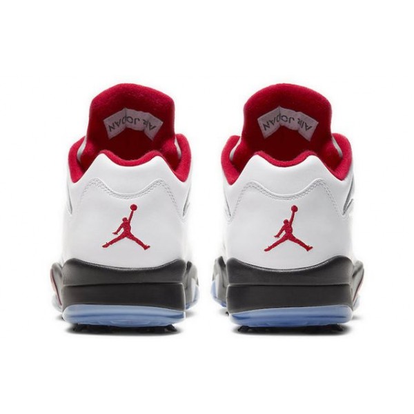 Air Jordan 5 Low Golf 'Fire Red' White/Black/Metallic Silver/Fire Red CU4523-100