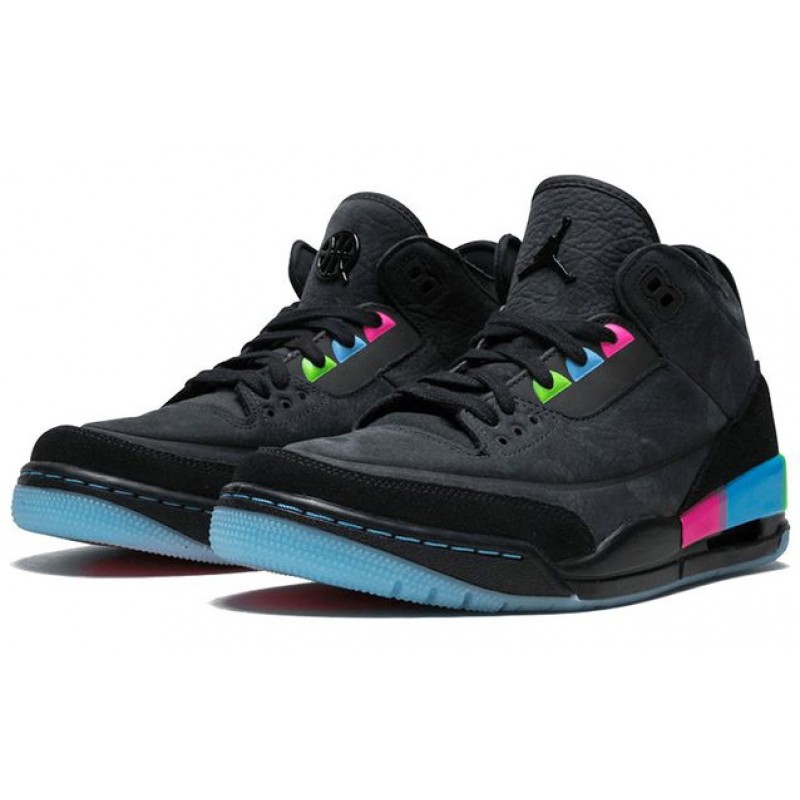 Air Jordan 3 Retro 'Quai 54' Black/Electric Green-Infrared 23-Black AT9195-001