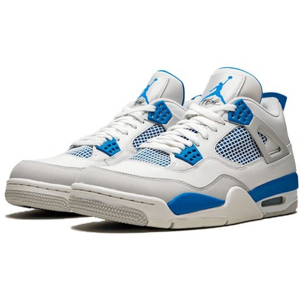 Air Jordan 4 Retro White Military Blue Grey 308497-105