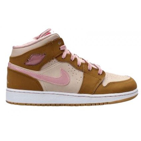 Air Jordan 1 Mid'Lola Bunny' GG Wheat/Pink Glaze-Shimmer 724072-730