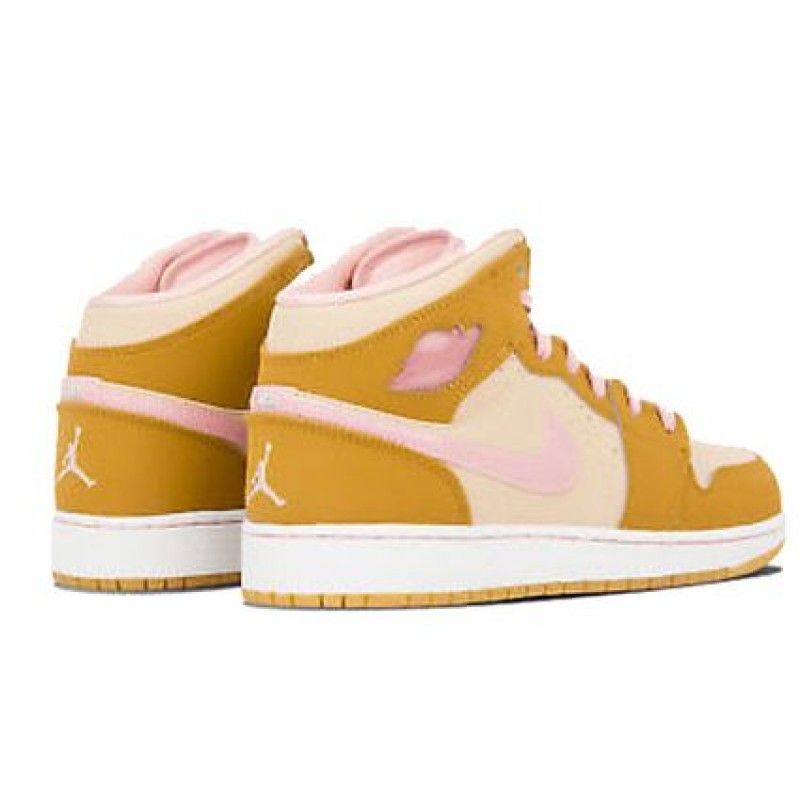 Air Jordan 1 Mid'Lola Bunny' GG Wheat/Pink Glaze-Shimmer 724072-730