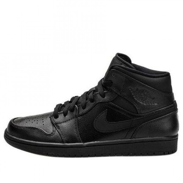 Air Jordan 1 Mid 'Black' Black/Black/Black 554724-030