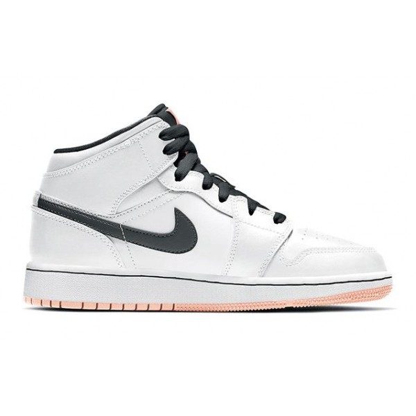 Air Jordan 1 Mid GS 'White Arctic Orange' White/Anthracite/Arctic Orange 554725-180