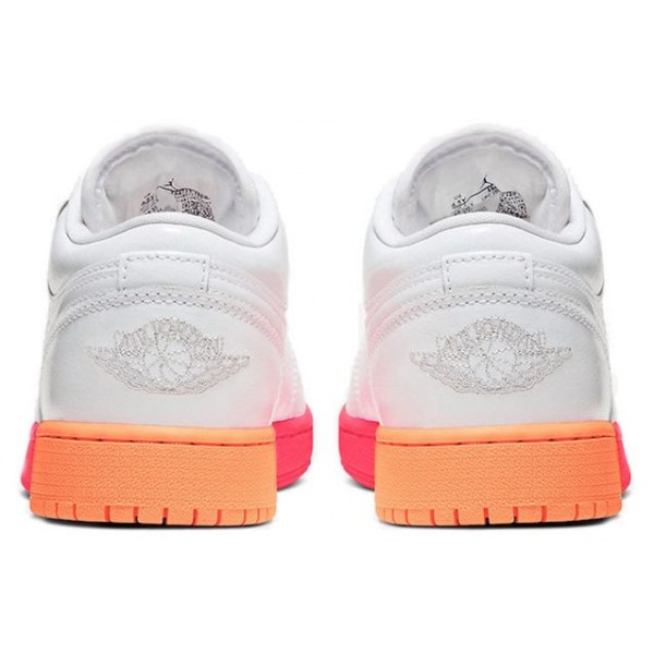 Air Jordan 1 Low'Sunset Sole' GS White/White/Laser Crimson 554723-100