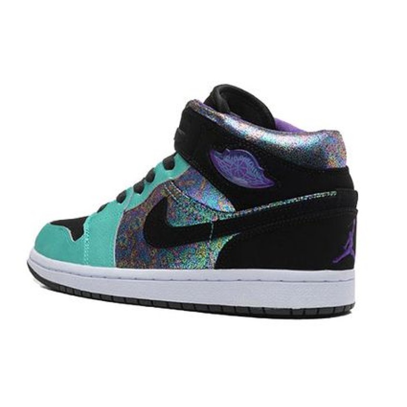 Air Jordan 1 Mid GS 'Atomic Teal Ultraviolet' Atomic Teal/Black/Ultraviolet/White 555112-309