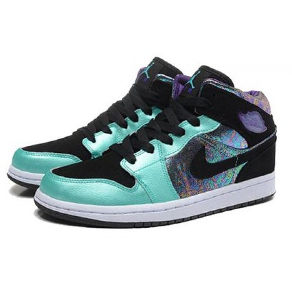 Air Jordan 1 Mid GS 'Atomic Teal Ultraviolet' Atomic Teal/Black/Ultraviolet/White 555112-309