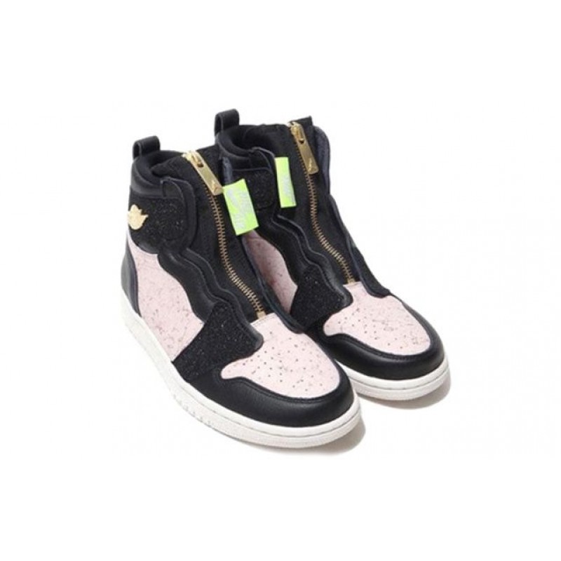 Womens WMNS Air Jordan 1 High Zip 'Silt Red' Black/Metallic Gold-Phantom-Silt Red AQ3742-001