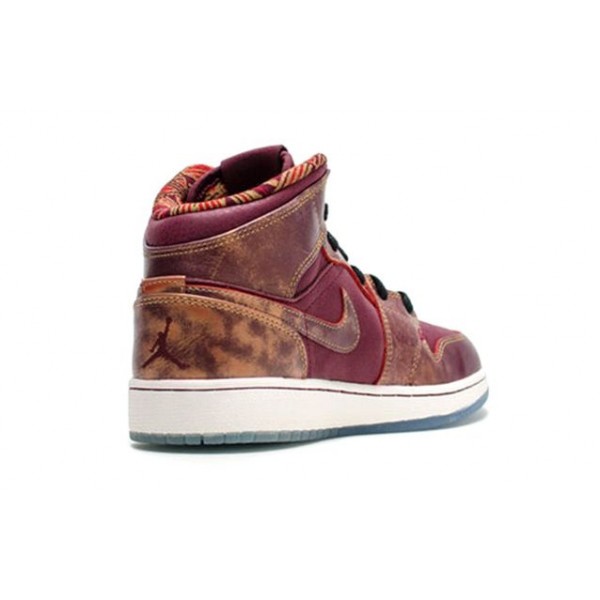 Air Jordan 1 Mid BHM GS BHM - Deep Garnet Gold 647562-605