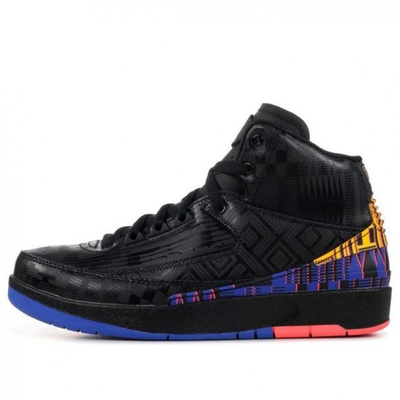 Air Jordan 2 Retro GS 'Black History Month' 2019 Black/Metallic Gold-Hyper Cobalt CI2972-007