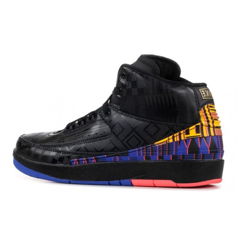 Air Jordan 2 Retro GS 'Black History Month' 2019 Black/Metallic Gold-Hyper Cobalt CI2972-007