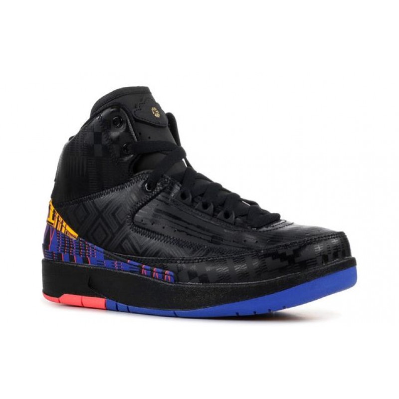 Air Jordan 2 Retro GS 'Black History Month' 2019 Black/Metallic Gold-Hyper Cobalt CI2972-007