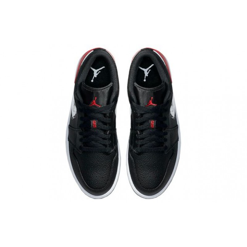 Air Jordan 1 Low 'Brushstroke Swoosh - Black Red' DA4659-001