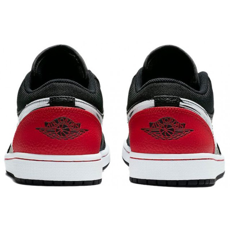 Air Jordan 1 Low 'Brushstroke Swoosh - Black Red' DA4659-001