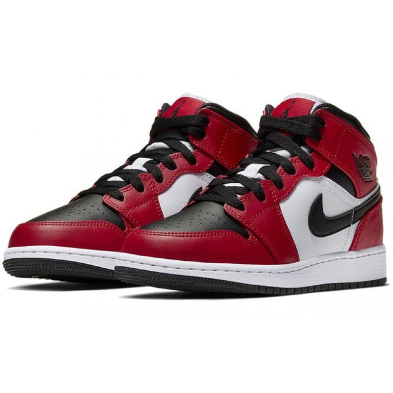 Air Jordan 1 Mid GS Chicago Black Toe 554725-069