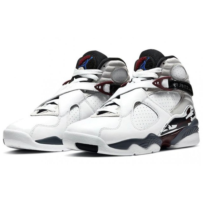 Womens WMNS Air Jordan 8 Retro 'Burgundy' White/Black/Neutral Grey/Hyper Blue CI1236-104