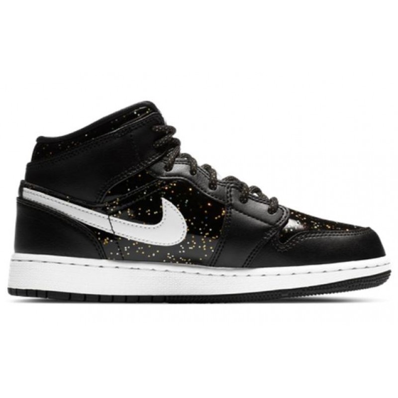 Air Jordan 1 Mid SE GS Black Glitter AV5174-001