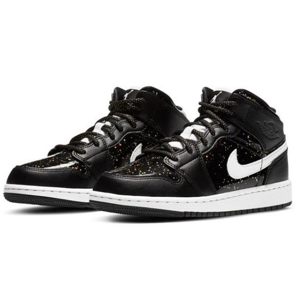 Air Jordan 1 Mid SE GS Black Glitter AV5174-001