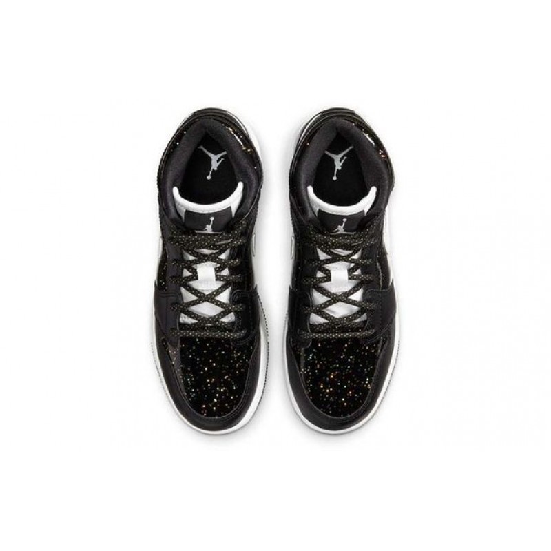 Air Jordan 1 Mid SE GS Black Glitter AV5174-001