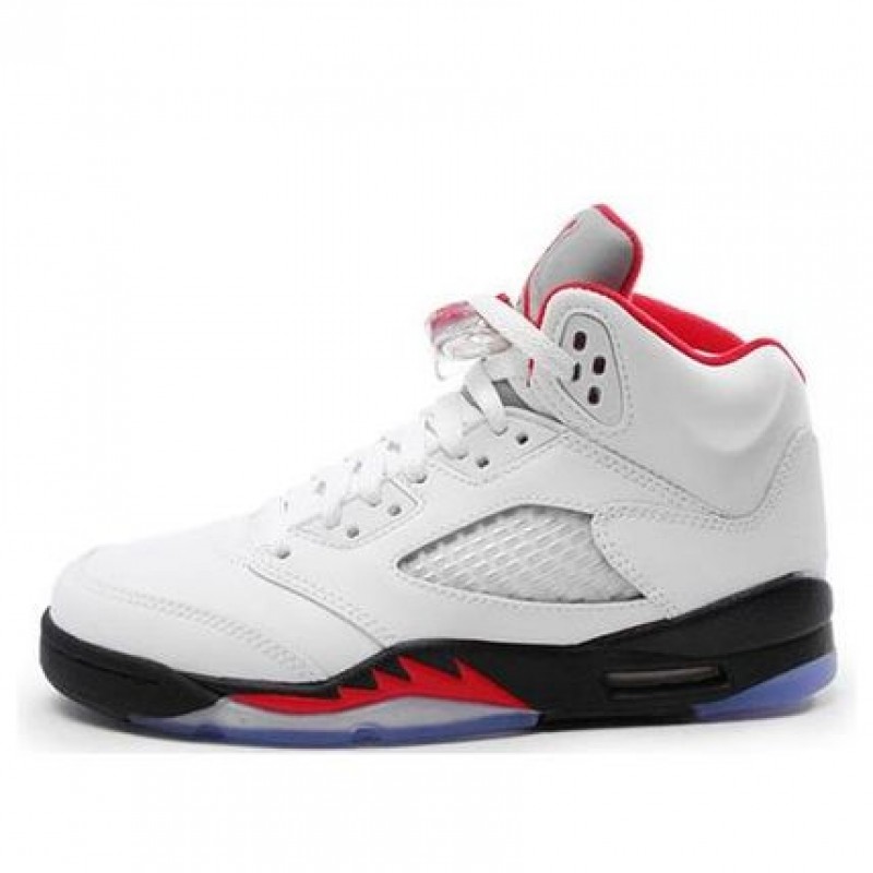 Air Jordan 5 Retro GS White Fire Red 440888-100