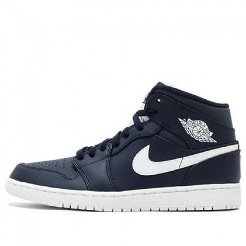 Air Jordan 1 Mid Obsidian White 554724-402