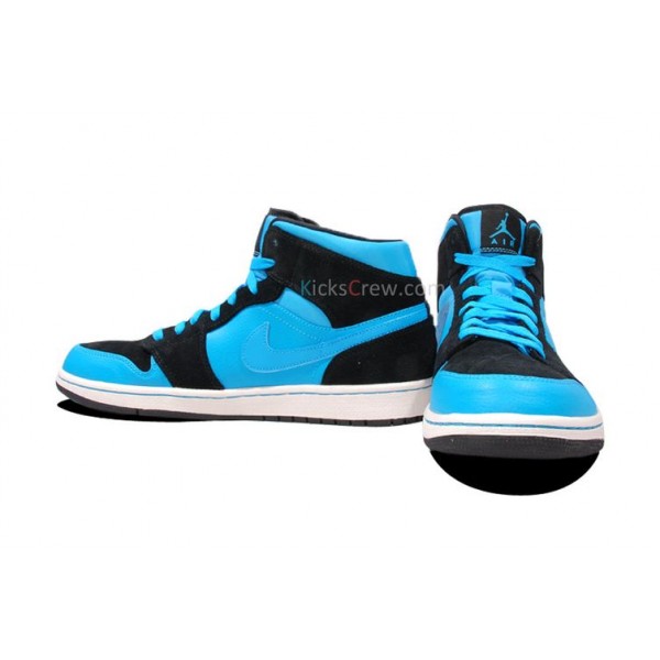 Air Jordan 1 Mid Black Powder Blue 554724-017