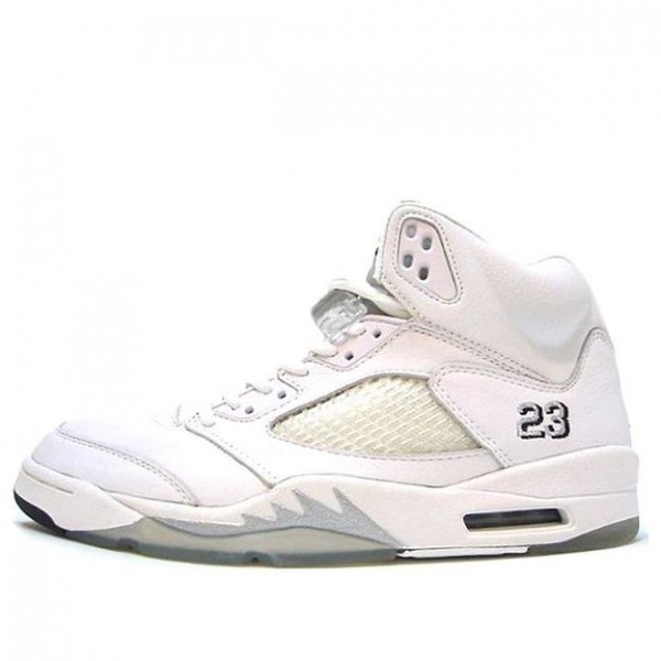 Air Jordan 5 Retro+ 'White Metallic' 2000 White/Metallic Silver-Black 136045-101