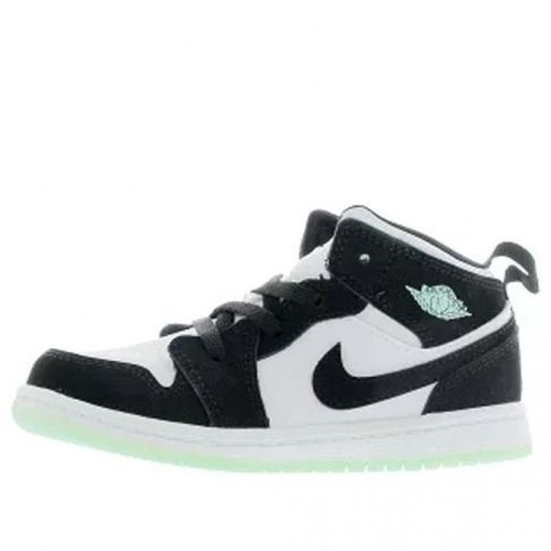 Air Jordan 1 Mid SE TD 'Glow in the Dark Panda' White/Black/Teal Tint BQ6933-103