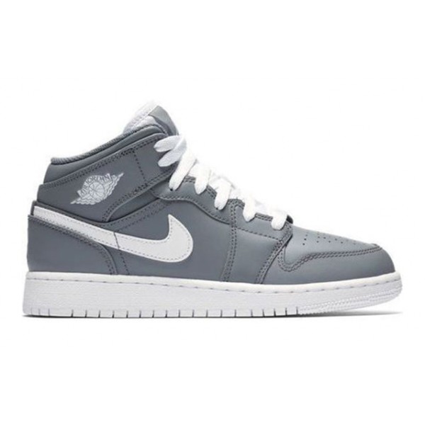 Air Jordan 1 Mid'Cool Grey' BG Cool Grey/White-White 554725-036