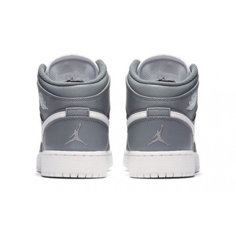 Air Jordan 1 Mid'Cool Grey' BG Cool Grey/White-White 554725-036