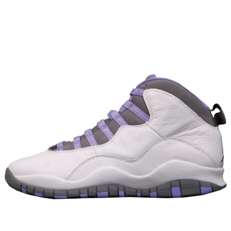 Womens WMNS Air Jordan 10 Retro 'White Medium Violet' White/Medium Violet-Light Graphite 311770-151