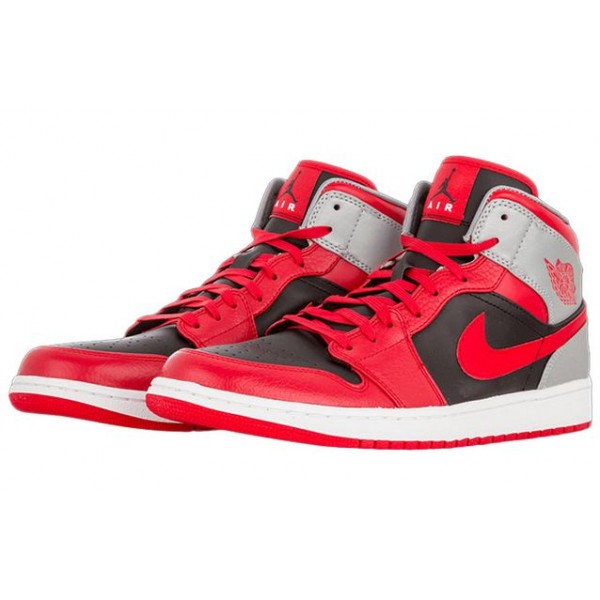 Air Jordan 1 Mid 'Fire Red' Ff Red/Blk-Cmnt 554724-603