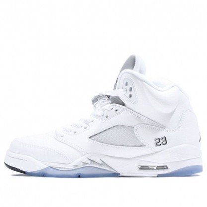 Air Jordan 5 Retro BG White Metallic Silver 440888-130