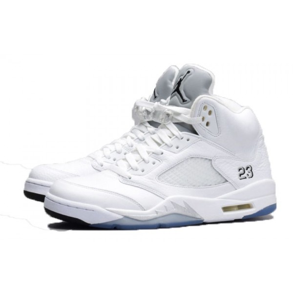 Air Jordan 5 Retro BG White Metallic Silver 440888-130