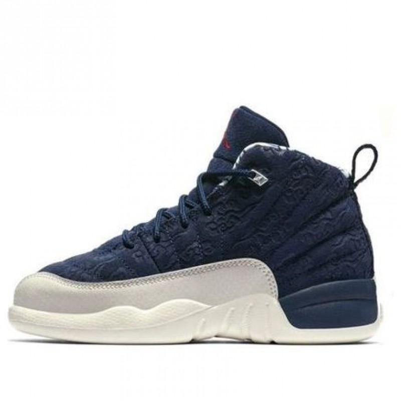 Air Jordan 12 Retro PS 'International Flight' College Navy/Sail-University Red BV8018-445